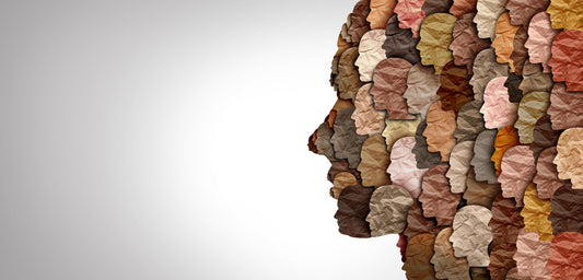 Diverse faces in silhouette.