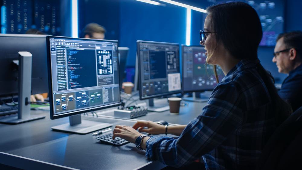 Woman working on computer