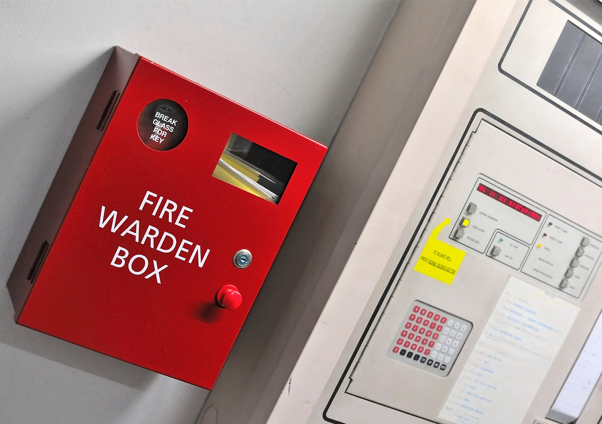 Fire warden box on wall