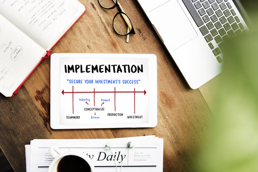 Implementation process diagram on tablet