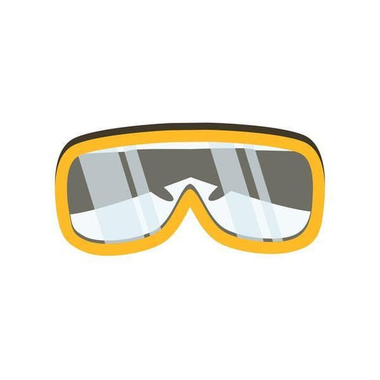 Yellow and black safety goggles.