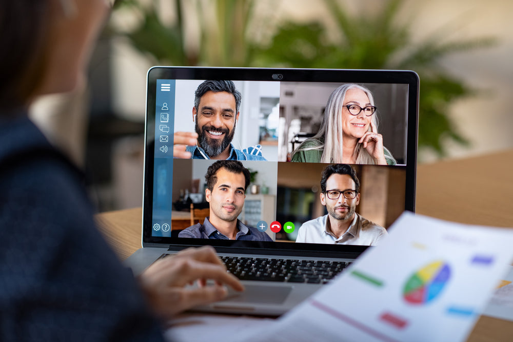 Video conference demonstrating communication skills