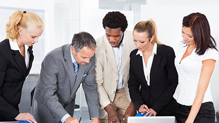 Team of colleagues working together