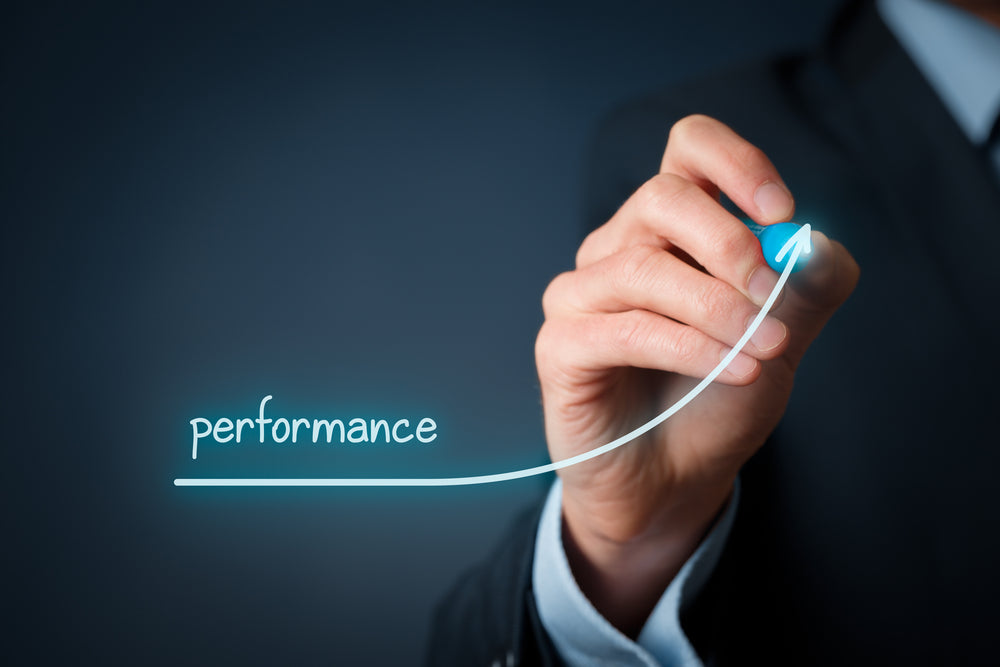 Performance graph with upward trend