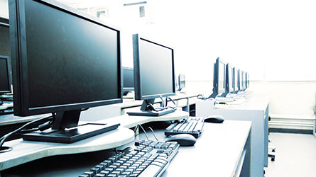 Remote virtual team computers in office